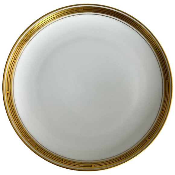 6 Haviland W A Pickard Porcelain Salad Plates Gold Band Black Lines France VTG - Picture 14 of 15